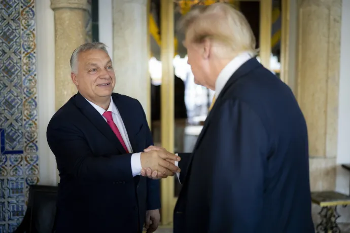 Az akkor még megválasztott elnök Donald Trump birtokán fogadja Orbán Viktort, a floridai Mar-a-Lagóban, 2024. december 9-én – Fotó: Fischer Zoltán / Miniszterelnöki Sajtóiroda / MTI