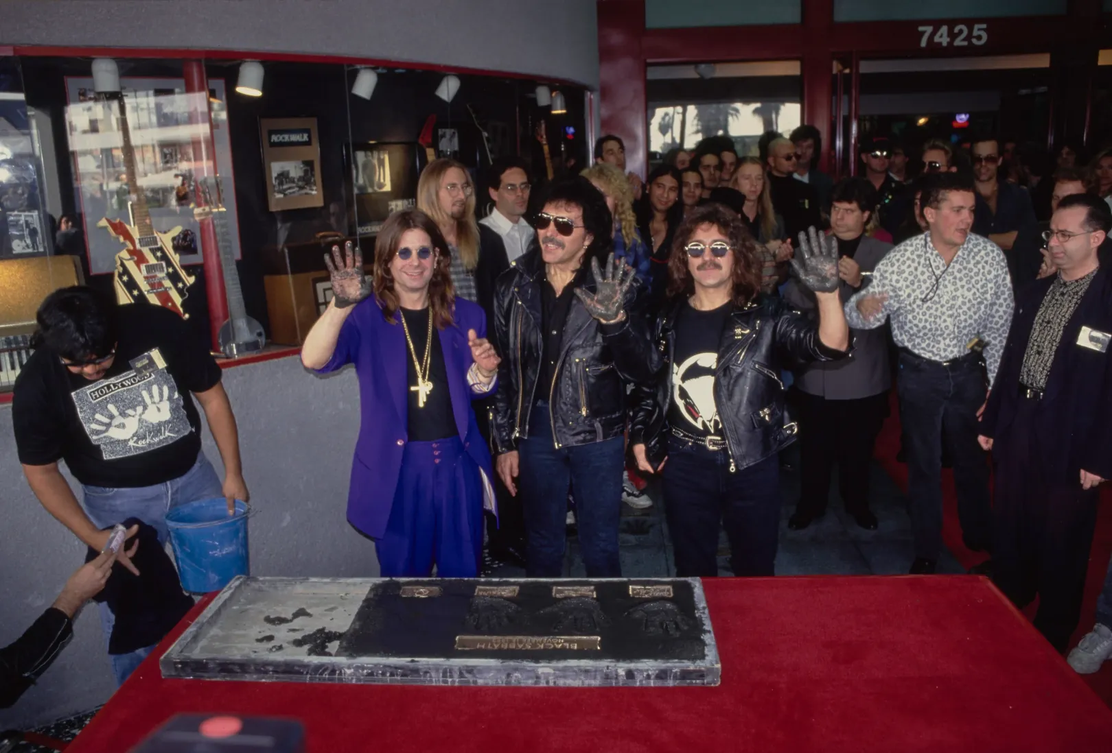 Ozzy, Iommi és Butler 1992-ben a Black Sabbath eredeti felállásának a Rock Walk of Fame-be iktatásakor – Fotó: Vinnie Zuffante / Getty Images
