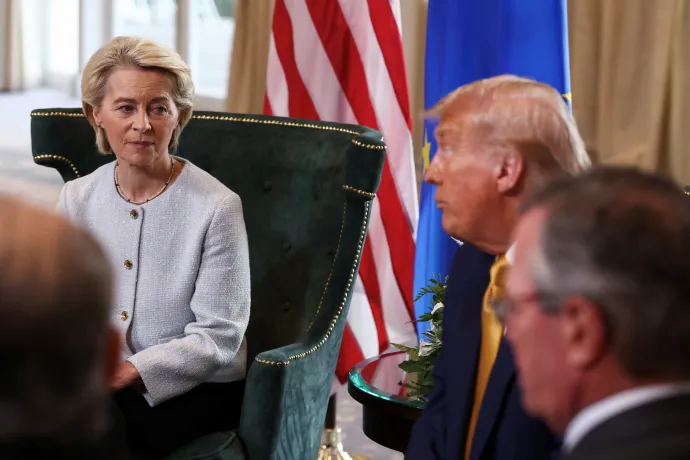 Von der Leyen és Trump a tárgyaláson – Fotó: Evelyn Hockstein / Reuters