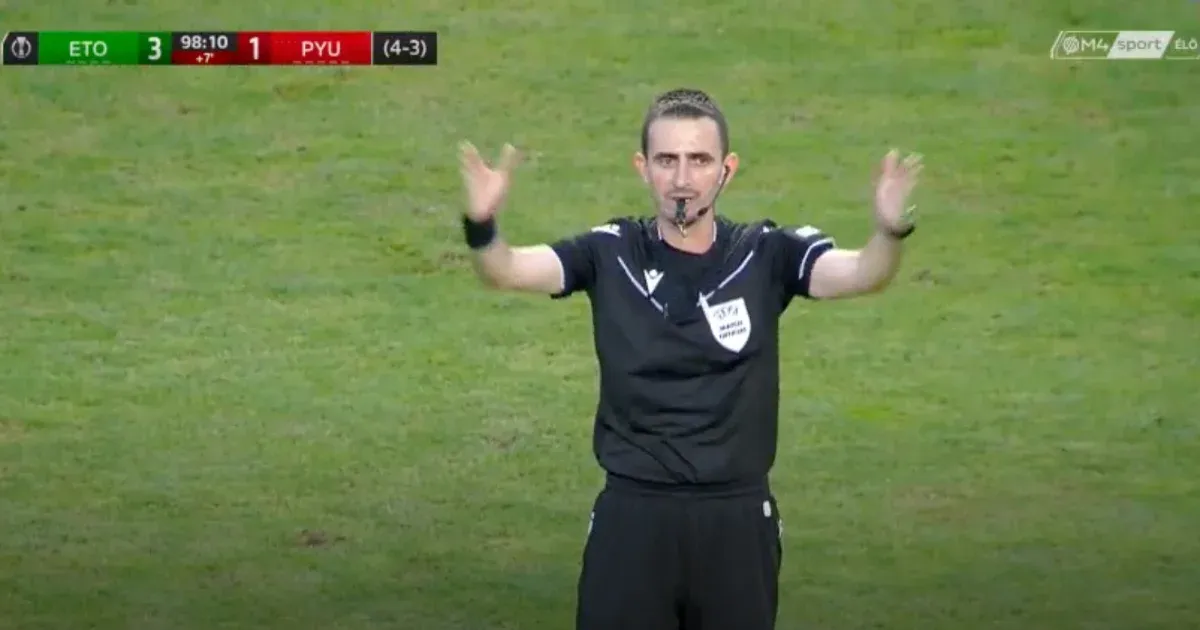 Két sárga lap után sem állította ki a bíró az ETO védőjét a Konferencia-liga egyik játékvezetője