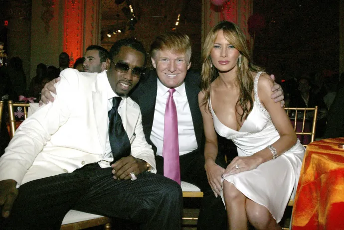 Sean "Diddy" Combs, Donald Trump és Melania Trump 2005-ben – Fotó: Johnny Nunez / Getty Images