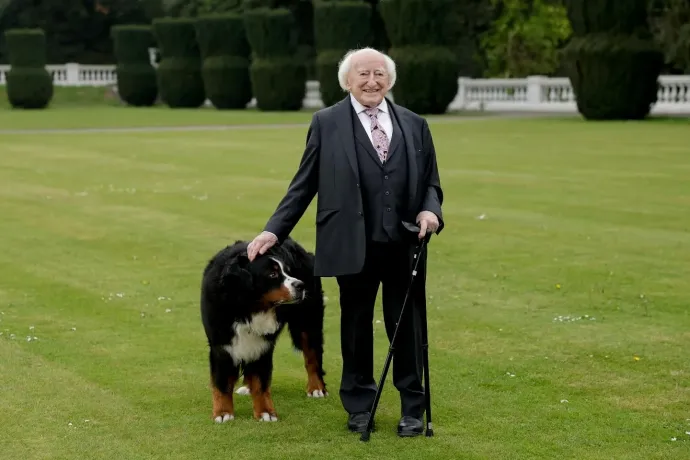 Michael D. Higgins és kutyája – Fotó: President.ie