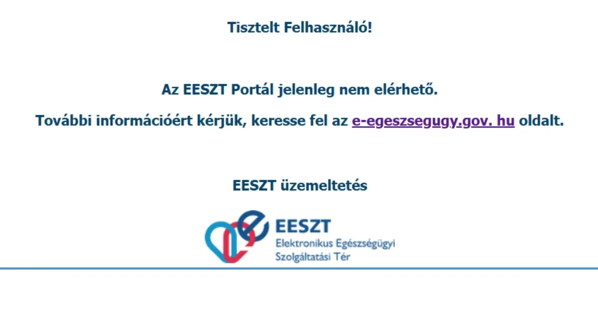 Minisztérium: Az EESZT nem állt le, csak elérhetetlenné vált