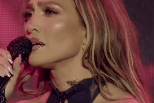 Egy tücsök kóricált Jennifer Lopez testén koncert közben