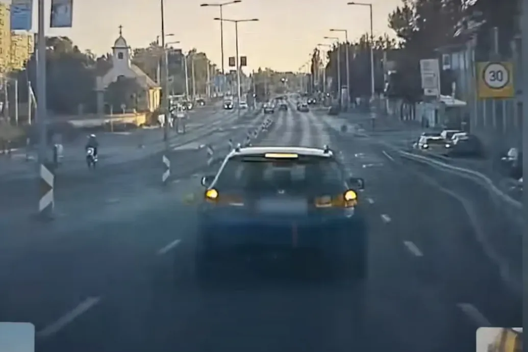 Taxis előtt büntetőfékezett a hondás, egyből lekapcsolták a rendőrök – Forrás: Telex.hu