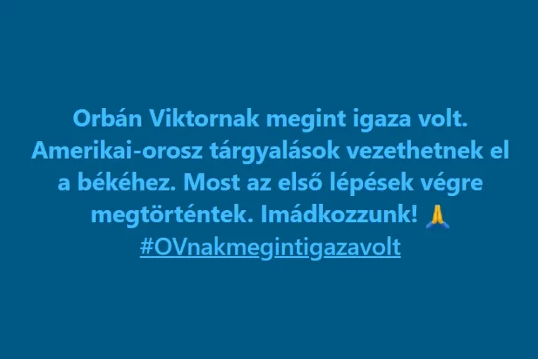 „Orbán Viktornak megint igaza volt” – vonták le a tanulságot a fideszesek a Trump–Putyin-találkozóból