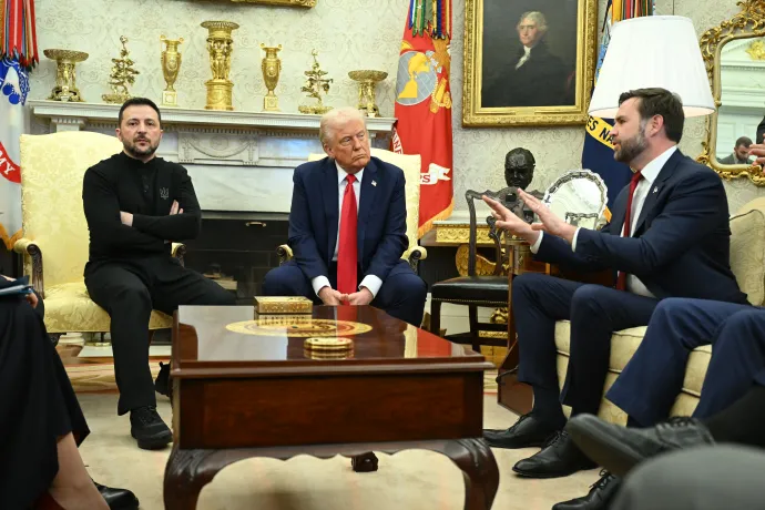 Trump és Zelenszkij elhíresült februári tárgyalása – Fotó: Saul Loeb / AFP or licensors