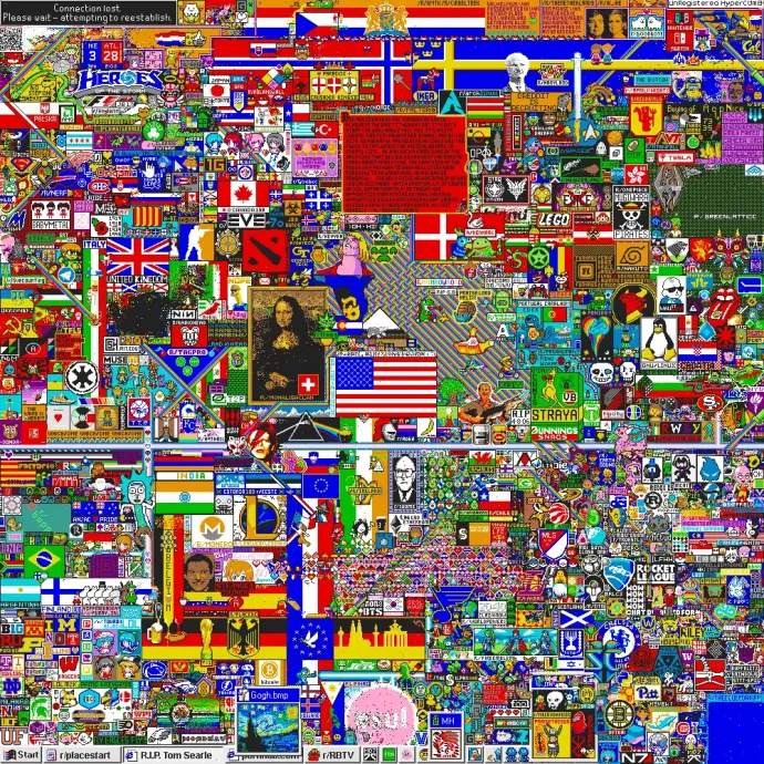A végső formája a 2017-es r/place vászonnak Forrás: Reddit