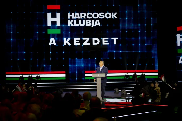 Orbán Viktor miniszterelnök a Harcosok Klubja – A kezdet elnevezésű rendezvényen a budapesti BOK Csarnokban 2025. május 18-án – Fotó: Fischer Zoltán / Miniszterelnöki Kommunikációs Főosztály / MTI