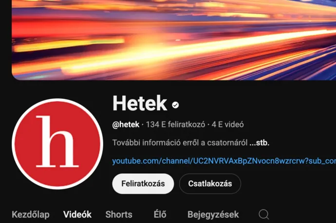 A Google helyreállította a Hetek YouTube-csatornáját