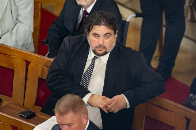 Tóth-Benedek Csanád kutyapárti képviselő a szegedi Városháza tanácstermében 2024. október 4-én – Fotó: Ocskó Ferenc / Szegeder