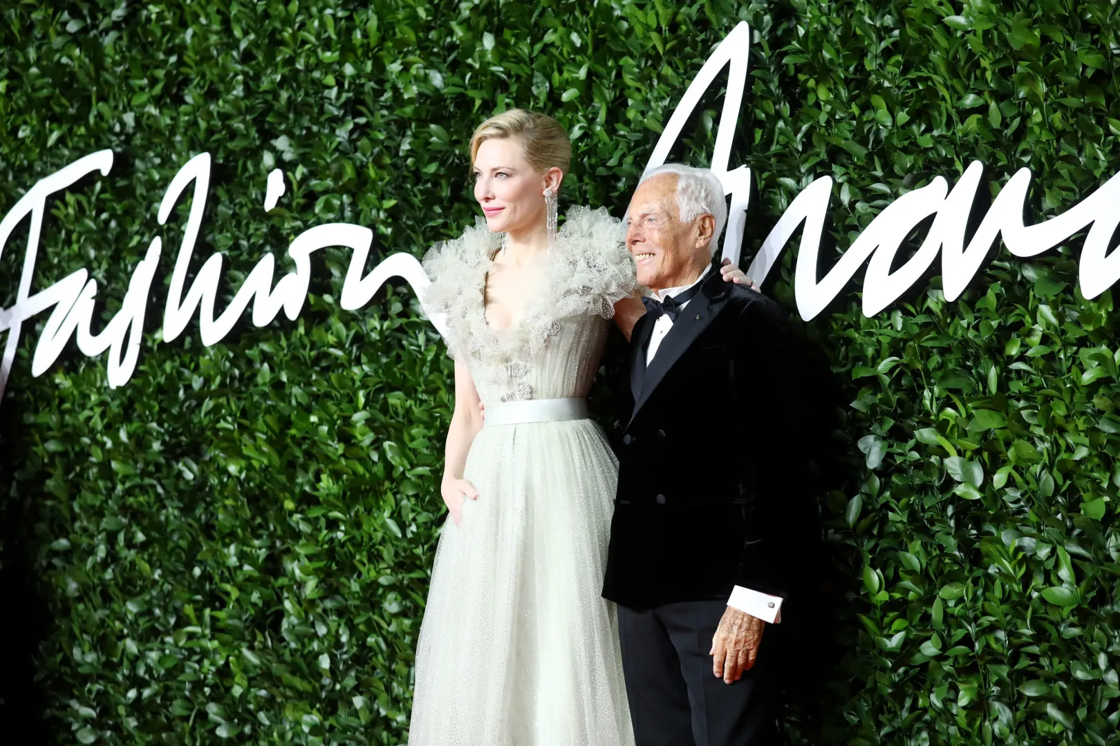 Cate Blanchett és Giorgio Armani 2019-ben – Fotó: Tim Whitby / BFC / Getty Images