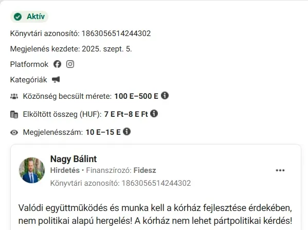 Forrás: Meta Ads Library