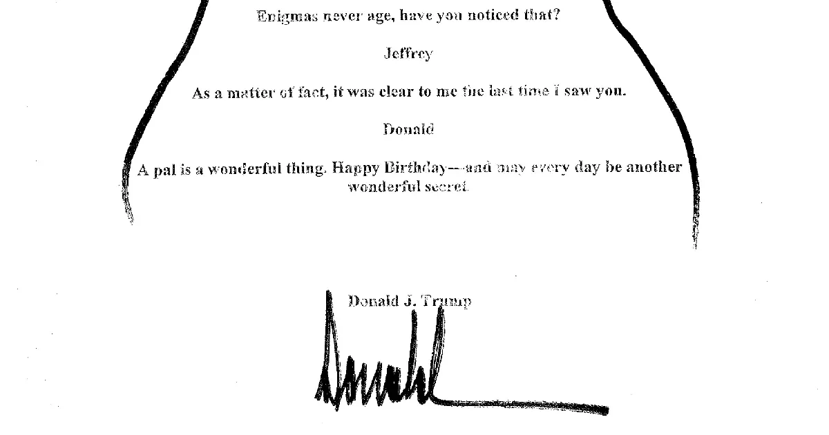 Nyilvánosságra hozták a szülinapi üdvözlőlapot, amit Trump küldött Epsteinnek