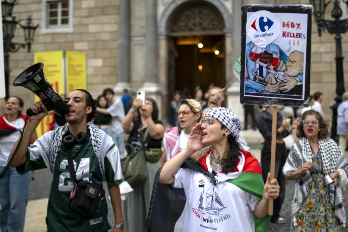 Izrael ellenes tüntetés Barcelonában 2025. szeptember 9-én – Fotó: Lorena Sopena / NurPhoto / Reuters