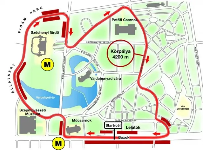The planned course around Városliget – Source: Városliget