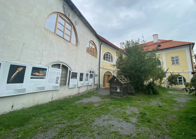 A Tarisznyás múzeum és a volt igazgató által összegyűjtött, "skanzenként" emlegetett házak, CFR-s mozdony, utánuk a "Bagossyék telke" – Fotó: Tőkés Hunor / Transtelex 