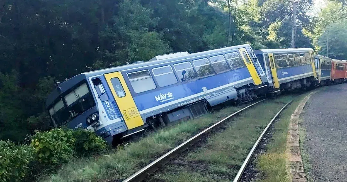 Kisiklott és az árokba dőlt egy vonat Magyarkútnál