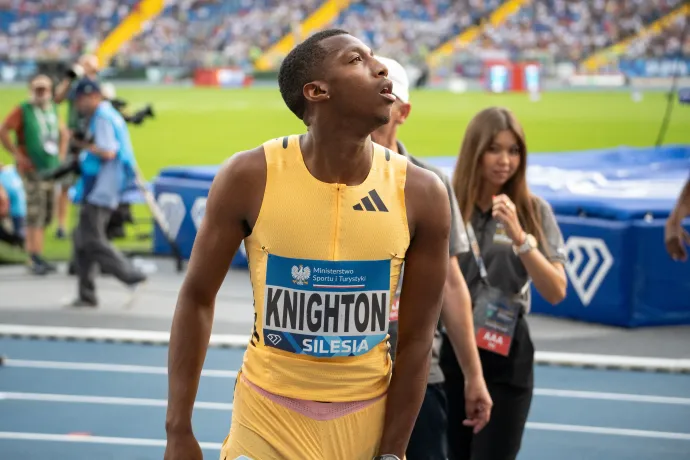 Erriyon Knighton a 2024-es sziléziai versenyen – Fotó: Marcin Golba / AFP