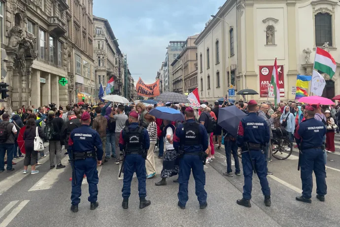 A Ferenciek terén tüntetett, majd az Agrárminisztériumhoz vonult Hadházy Ákos és 200 ember