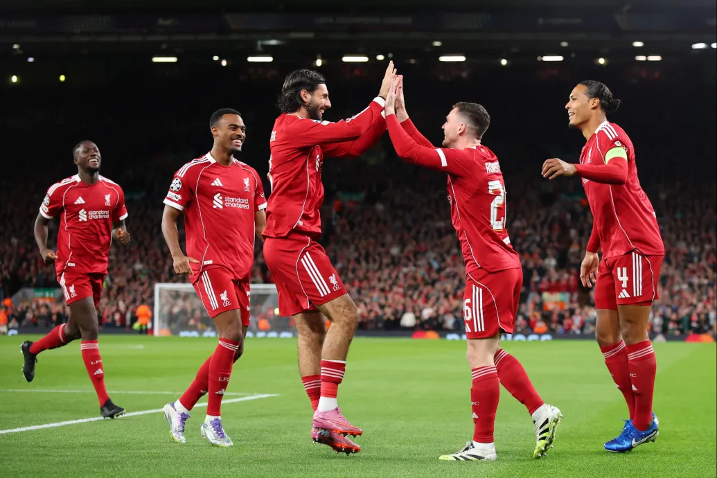 Szoboszlai szöglete után Van Dijk fejelte a Liverpool győztes gólját a BL-ben