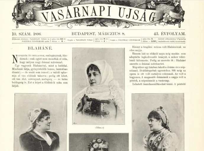 Blaháné a Vasárnapi Újságban – kép: Arcanum Újságok