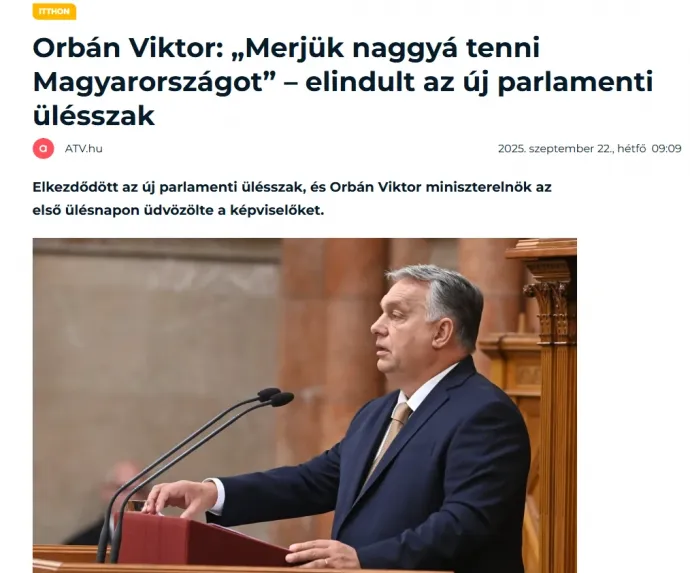Az ATV.hu oldalán szeptember 22-én 9.09-kor megjelent eredeti cikk – Fotó: ATV.hu
