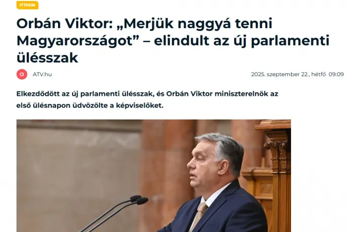 Az ATV.hu már reggel 9-kor beszámolt Orbán Viktor parlamenti beszédéről, amit Orbán csak 13 órakor mondott el