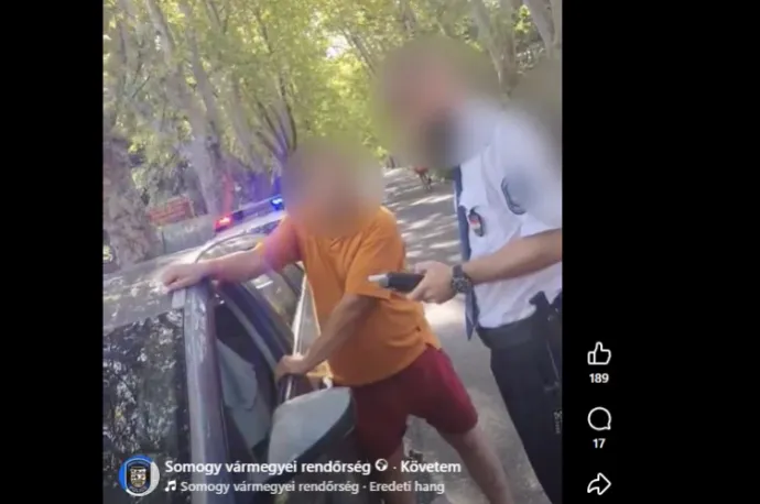 Olyan részeg volt a sofőr, hogy két kézzel kellett támaszkodnia az autójára igazoltatáskor