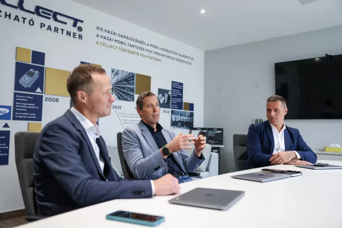 Fejes Bertold, Biró Gyula és Ádám Péter, a Cellect Kft. tulajdonosai – Fotó: Melegh Noémi Napsugár / Telex