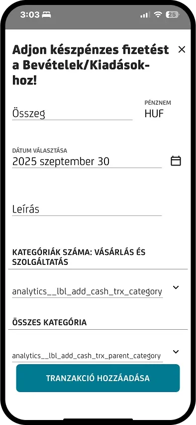 Az UniCredit appja az egyetlen hazai banki mobilapp, ahol készpénzes tranzakciók is berögzíthetők / Forrás: Biztos Döntés