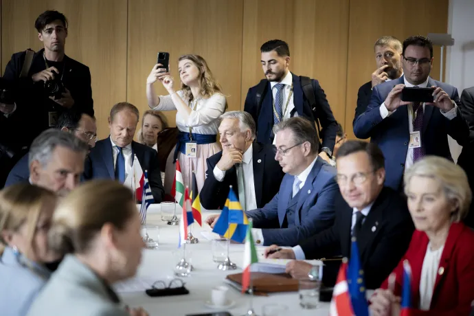 Orbán Viktor az Európai Unió tagállamainak állam- és kormányfőit tömörítő Európai Tanács kétnapos csúcstalálkozóján Brüsszelben 2025. június 26-án – Fotó: Fischer Zoltán / Miniszterelnöki Kommunikációs Főosztály / MTI