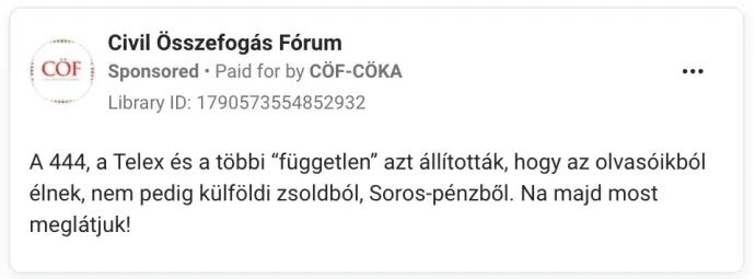 Forrás: Meta Ad Library