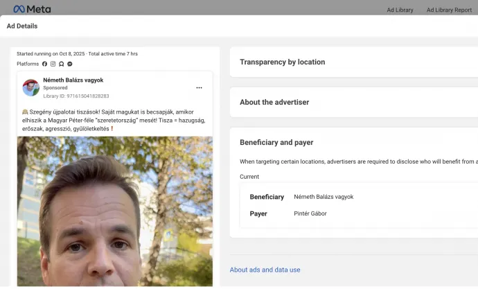 Fotó: Meta Ad Library