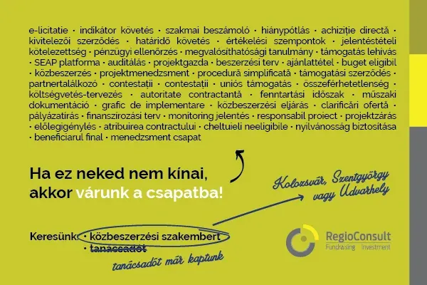 Álláslehetőség: közbeszerzési szakemberrel bővíti csapatát a RegioConsult (x)