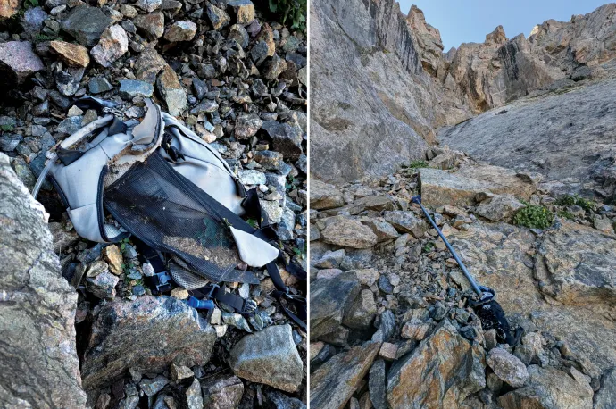 Mentőcsapat a baleset helyszínén, ahol végül megtalálták Vanek felszerelését és maradványait – Fotó: Vail Mountain Rescue Group