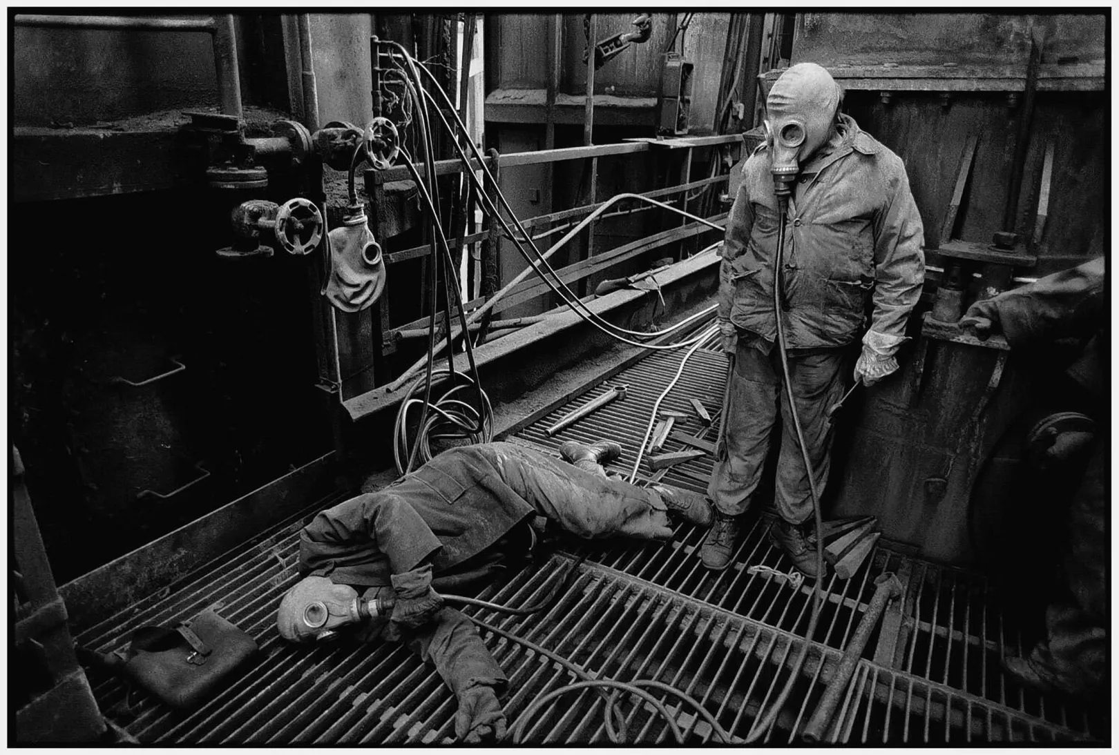 Karbantartók, Kohógázüzem, Ózd (1989) – Fotó: Benkő Imre