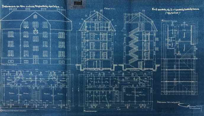 A bérház terve – Forrás: Magyar Nemzeti Levéltár