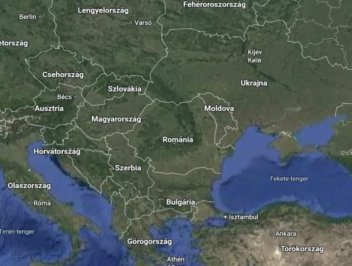 Putyin gépe reálisan csak Szerbia felől érkezhet, hacsak Románia nem engedi be a légterébe – Forrás: Google Maps