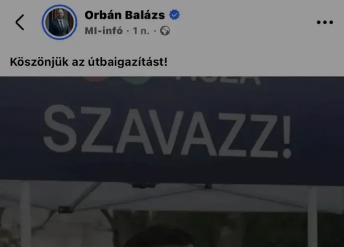 Above: the web-based view, and below is the mobile app version. "MI-infó" is visible next to the publication date – Source: Balázs Orbán FB