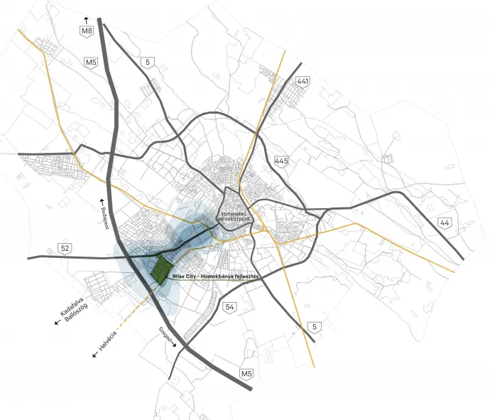 A Wise City Kecskemét térképén – Forrás: Neumann János Egyetemért Alapítvány