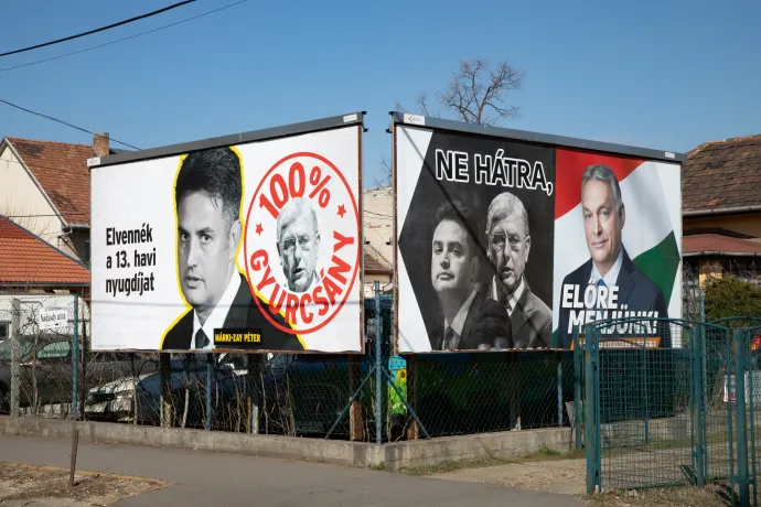 Kormánypárti választási plakátok az április 3-ra kiírt országgyűlési választások kampányában 2022. március 9-én – Fotó: Hevesi-Szabó Lujza / Telex