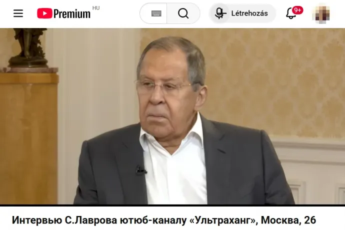 Az orosz külügy YouTube-jára is felkerült az Ultrahang Lavrov-interjúja