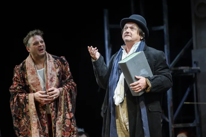 Lipics Zsolt a filozófiatanár szerepében Moliére Az úrhatnám polgár című zenés vígjátékának próbáján a Pécsi Nemzeti Színházban 2019. december 4-én – Fotó: Sóki Tamás / MTI