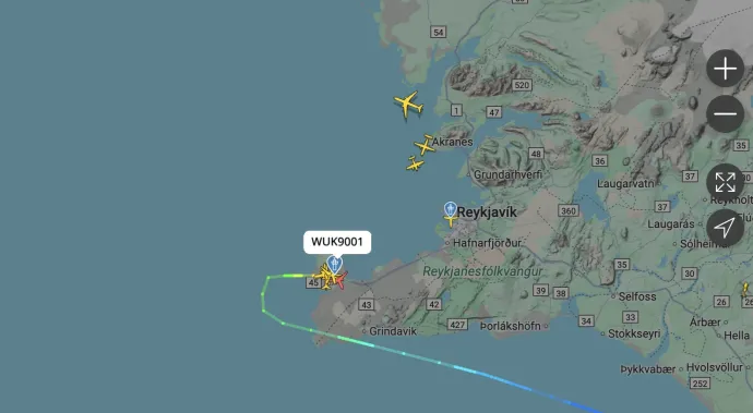 Az Orbán Viktort és delegációját szállító Airbus a Flightradar oldalán – Fotó: Flightradar