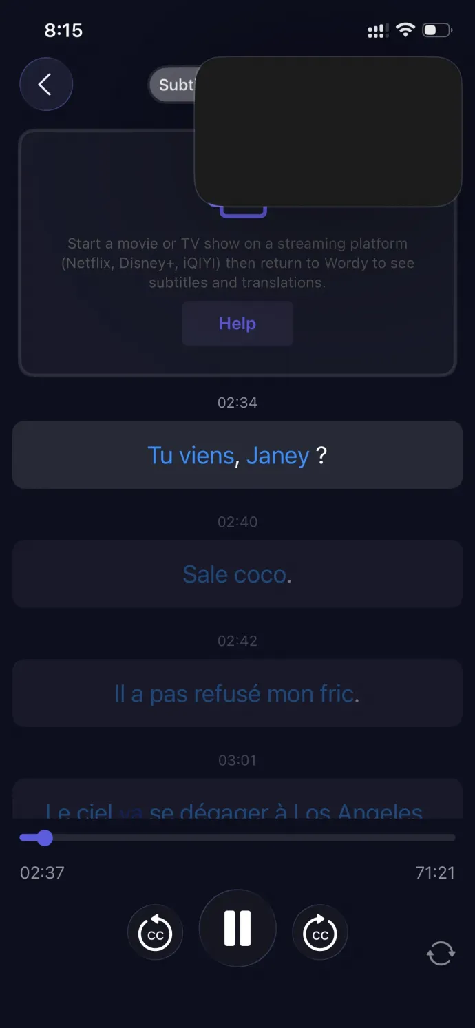 A szürke négyzetben megy a film – Fotó: Wordy