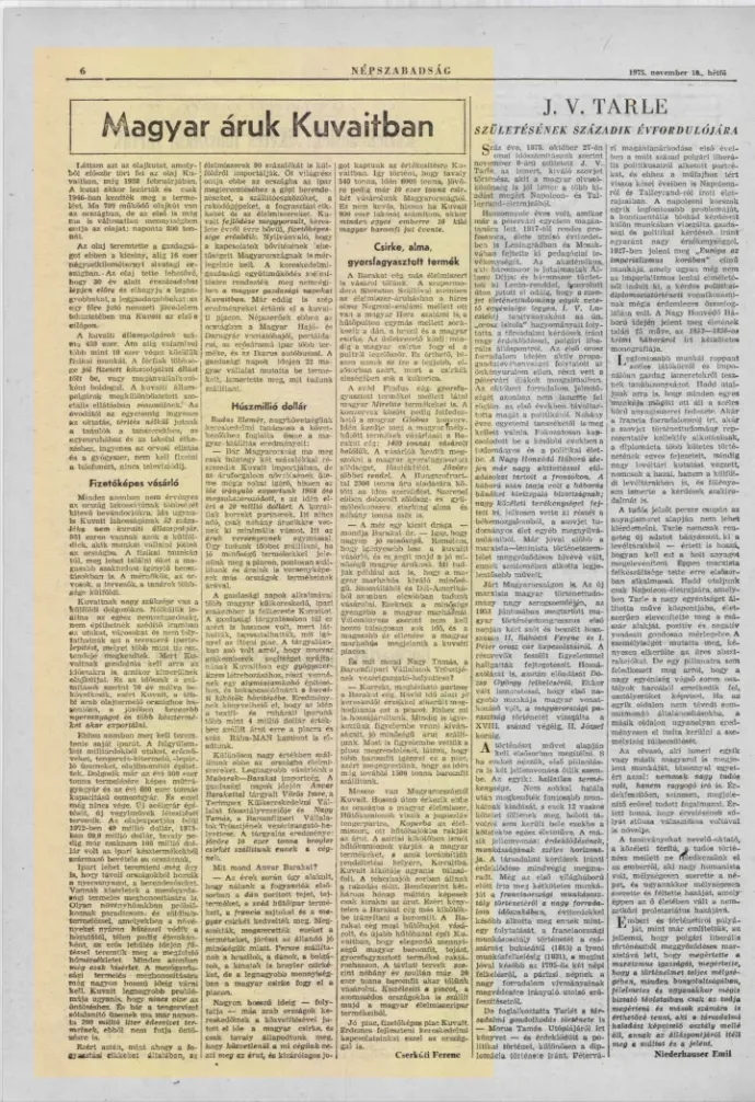 Source: Arcanum Digitális Tudománytár / Népszabadság, 1975. 