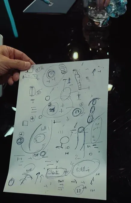 Egy nagyítás a rejtélyes rajzról – Kép: Orbán Viktor / Facebook