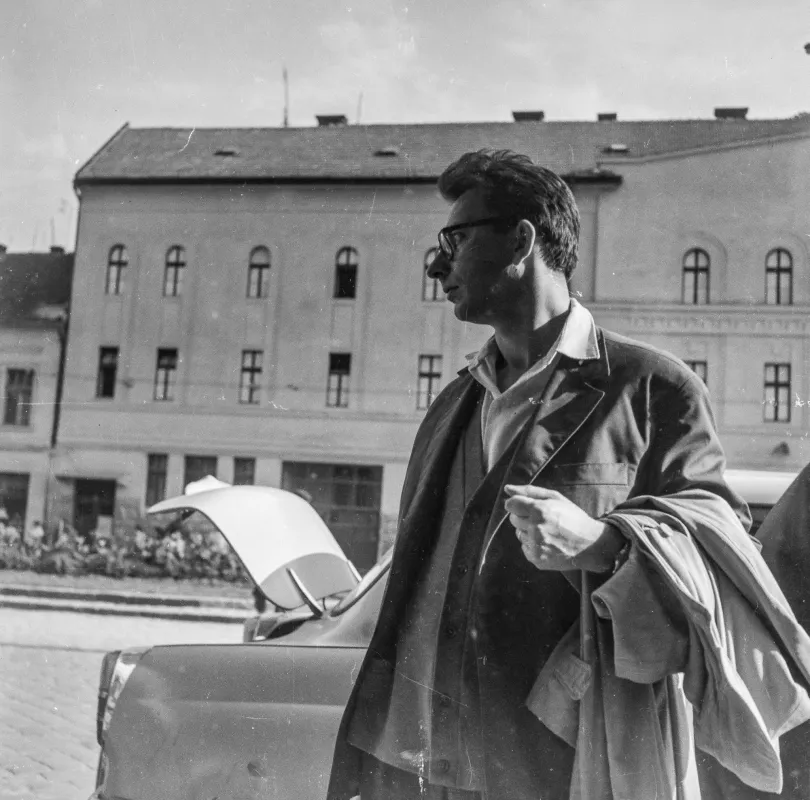 Bajor Andor író, költő, humorista és Saszet Géza költő – Fotó: Palocsay Zsigmond / Azopan Fotóarchívum