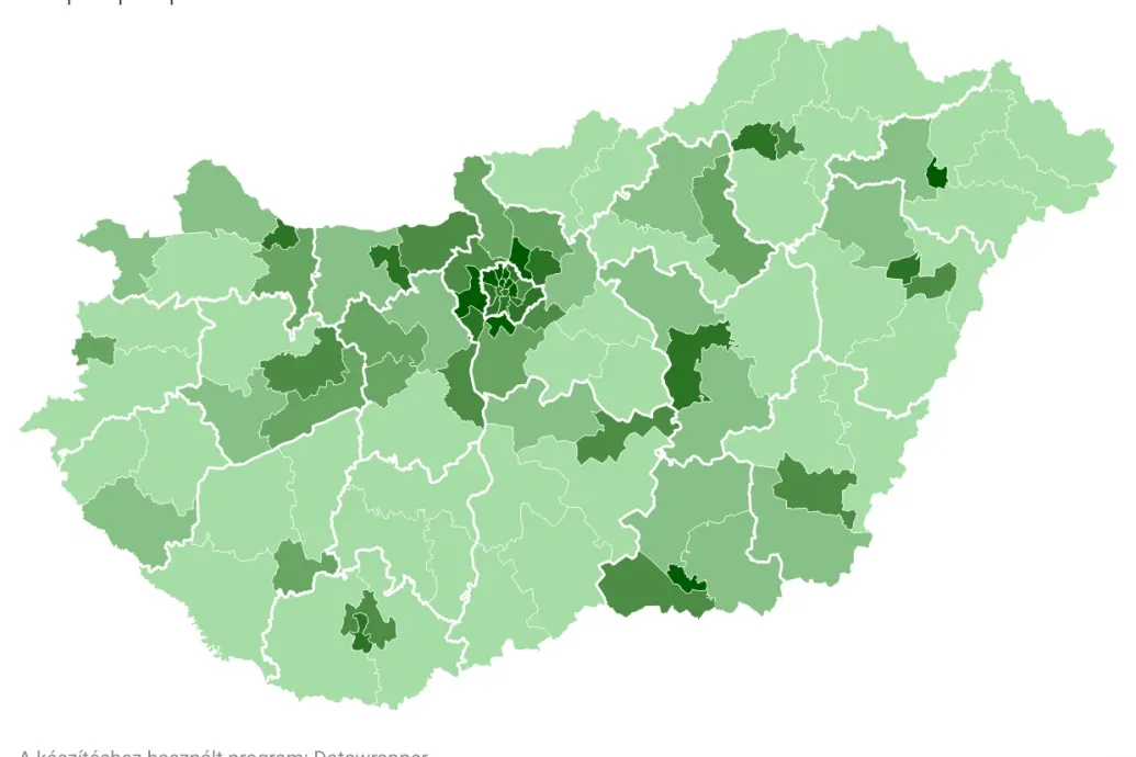 Térképen nézheti meg, kiket indítana a Tisza Párt az ön választókerületében – Forrás: Telex.hu